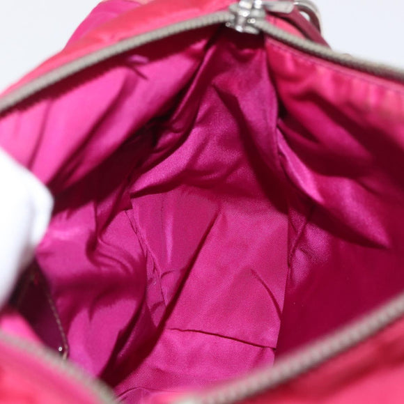 PRADA Shoulder Bag Nylon Pink Silver Auth ka451