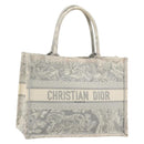 Christian Dior Book Tote Medium Hand Bag Canvas Gray Auth ka4510A-1