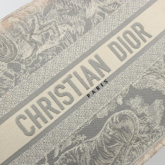 Christian Dior Book Tote Medium Hand Bag Canvas Gray Auth ka4510A