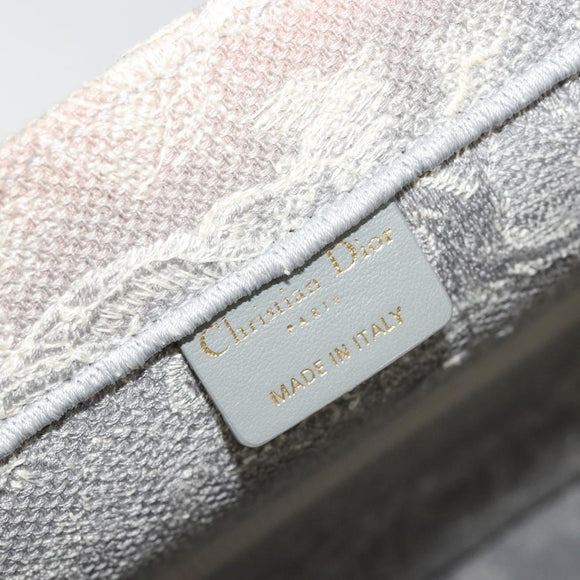 Christian Dior Book Tote Medium Hand Bag Canvas Gray Auth ka4510A