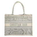 Christian Dior Book Tote Medium Hand Bag Canvas Gray Auth ka4510A-2