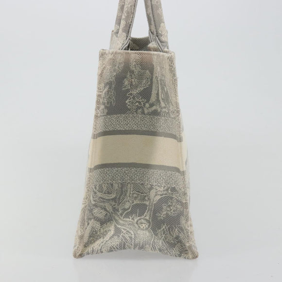 Christian Dior Book Tote Medium Hand Bag Canvas Gray Auth ka4510A