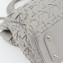Christian Dior Diorissimo Hand Bag Leather 2way Gray Silver Auth ka4511A-13