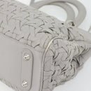 Christian Dior Diorissimo Hand Bag Leather 2way Gray Silver Auth ka4511A-14