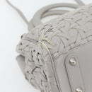 Christian Dior Diorissimo Hand Bag Leather 2way Gray Silver Auth ka4511A-15