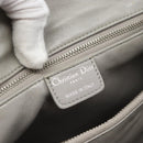 Christian Dior Diorissimo Hand Bag Leather 2way Gray Silver Auth ka4511A-16