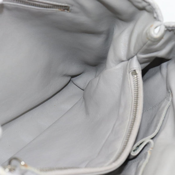 Christian Dior Diorissimo Hand Bag Leather 2way Gray Silver Auth ka4511A