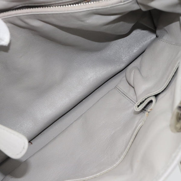 Christian Dior Diorissimo Hand Bag Leather 2way Gray Silver Auth ka4511A