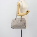 Christian Dior Diorissimo Hand Bag Leather 2way Gray Silver Auth ka4511A-27