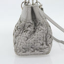 Christian Dior Diorissimo Hand Bag Leather 2way Gray Silver Auth ka4511A-4