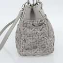 Christian Dior Diorissimo Hand Bag Leather 2way Gray Silver Auth ka4511A-5