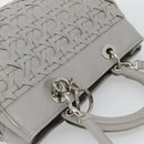 Christian Dior Diorissimo Hand Bag Leather 2way Gray Silver Auth ka4511A-6
