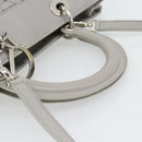 Christian Dior Diorissimo Hand Bag Leather 2way Gray Silver Auth ka4511A-7