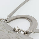 Christian Dior Diorissimo Hand Bag Leather 2way Gray Silver Auth ka4511A-8