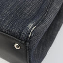 FENDI 2 JOURS Hand Bag Denim 2way Blue Silver Auth ka4513-16