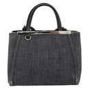 FENDI 2 JOURS Hand Bag Denim 2way Blue Silver Auth ka4513-13