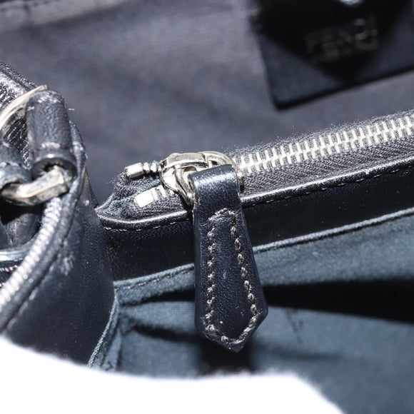 FENDI 2 JOURS Hand Bag Denim 2way Blue Silver Auth ka4513