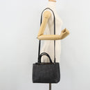 FENDI 2 JOURS Hand Bag Denim 2way Blue Silver Auth ka4513-25
