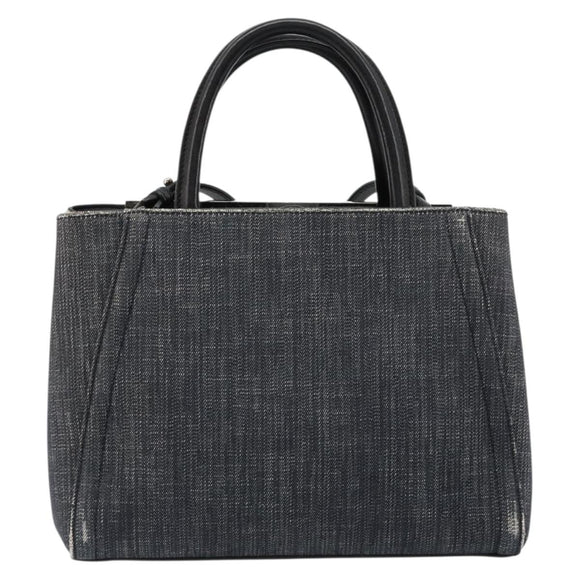 FENDI 2 JOURS Handtas Denim 2-weg Blauw Zilver Auth ka4513