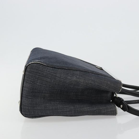 FENDI 2 JOURS Hand Bag Denim 2way Blue Silver Auth ka4513