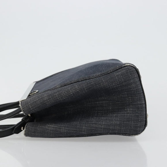 FENDI 2 JOURS Hand Bag Denim 2way Blue Silver Auth ka4513