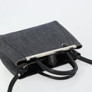 FENDI 2 JOURS Hand Bag Denim 2way Blue Silver Auth ka4513-6