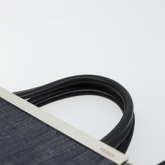 FENDI 2 JOURS Hand Bag Denim 2way Blue Silver Auth ka4513