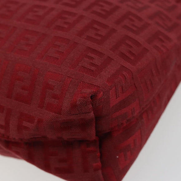 FENDI Zucchino Canvas Handtas Rood Auth ka4514A