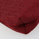 FENDI Zucchino Canvas Handtas Rood Auth ka4514A-11