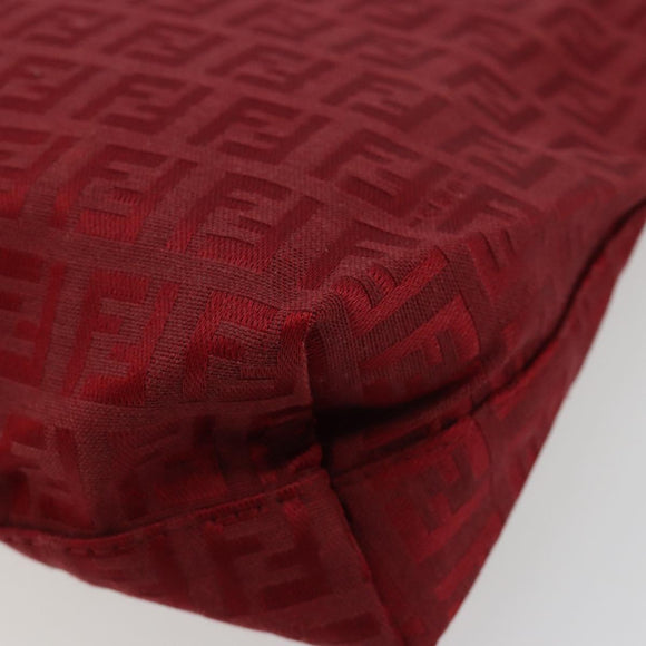 FENDI Zucchino Canvas Handtas Rood Auth ka4514A