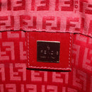 FENDI Zucchino Canvas Handtas Rood Auth ka4514A-15