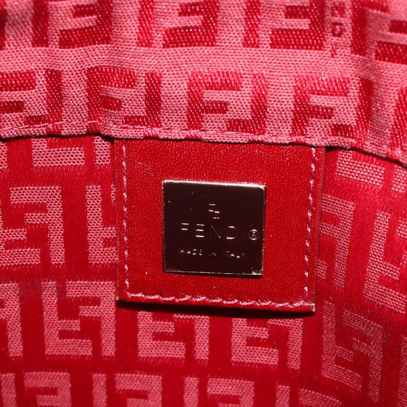 FENDI Zucchino Canvas Handtas Rood Auth ka4514A