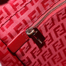 FENDI Zucchino Canvas Handtas Rood Auth ka4514A-19