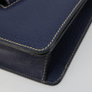 LOEWE Barcelona Hand Bag Leather Navy Gold Auth ka4515A-9