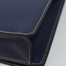 LOEWE Barcelona Hand Bag Leather Navy Gold Auth ka4515A-15