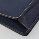 LOEWE Barcelona Hand Bag Leather Navy Gold Auth ka4515A-16