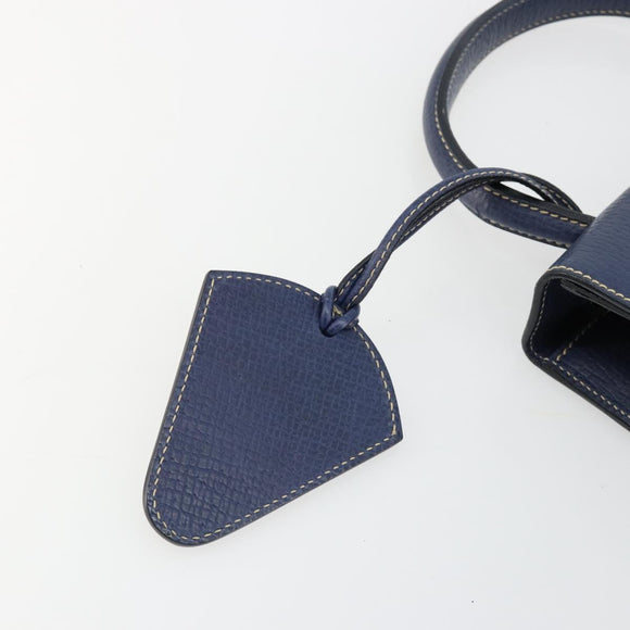 LOEWE Barcelona Hand Bag Leather Navy Gold Auth ka4515A
