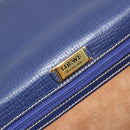LOEWE Barcelona Hand Bag Leather Navy Gold Auth ka4515A-20