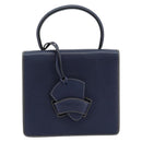 LOEWE Barcelona Hand Bag Leather Navy Gold Auth ka4515A-13