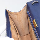 LOEWE Barcelona Hand Bag Leather Navy Gold Auth ka4515A-22