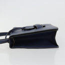 LOEWE Barcelona Hand Bag Leather Navy Gold Auth ka4515A-4