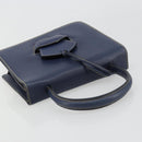 LOEWE Barcelona Hand Bag Leather Navy Gold Auth ka4515A-6