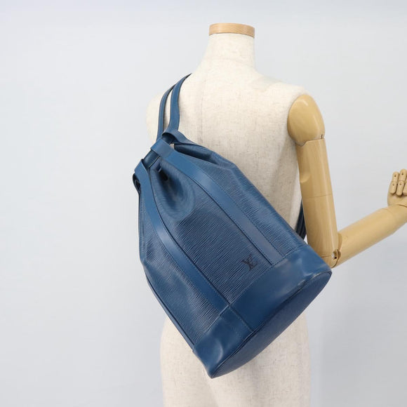 LOUIS VUITTON Epi Randonnee PM Shoulder Bag Blue M52355 LV Auth ka4516A
