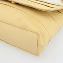 Salvatore Ferragamo Chain Shoulder Bag Canvas Leather Beige Gold Auth ka4517A-10