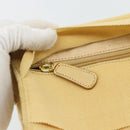 Salvatore Ferragamo Chain Shoulder Bag Canvas Leather Beige Gold Auth ka4517A-14