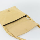 Salvatore Ferragamo Chain Shoulder Bag Canvas Leather Beige Gold Auth ka4517A-15