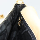 Salvatore Ferragamo Chain Shoulder Bag Canvas Leather Beige Gold Auth ka4517A-20