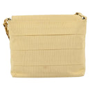 Salvatore Ferragamo Chain Shoulder Bag Canvas Leather Beige Gold Auth ka4517A-3