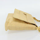 Salvatore Ferragamo Chain Shoulder Bag Canvas Leather Beige Gold Auth ka4517A-5