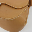 Salvatore Ferragamo Gancini Shoulder Bag Leather Beige Silver Auth ka4519A-14
